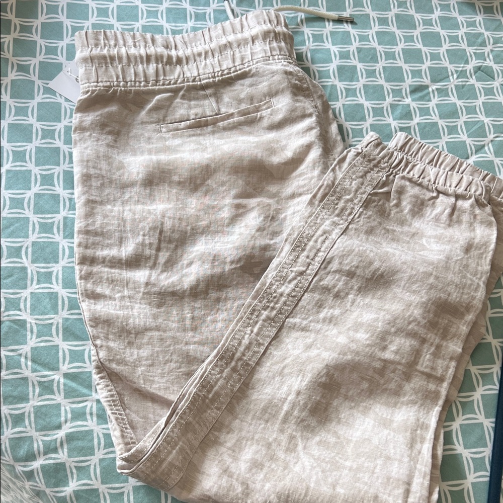 Athleta beige Linen Pants cargo pants